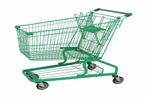 180L German fashion gray scale supermarket shopping cart 