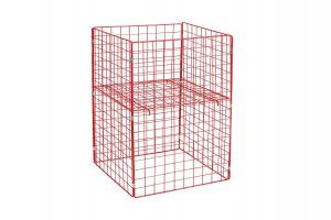 Custom available red shopping basket with metal handle