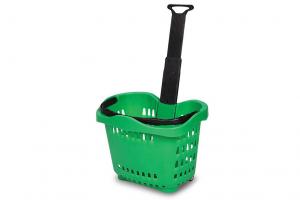Small plastic utensils shopping basket with single handle