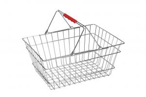 Double Pull Rod Trolley Shopping Basket with TPR Wheels